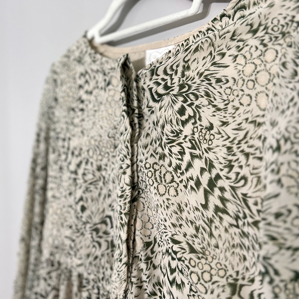 Green Floral Print Dress | From Morocco (Africa) | Size L